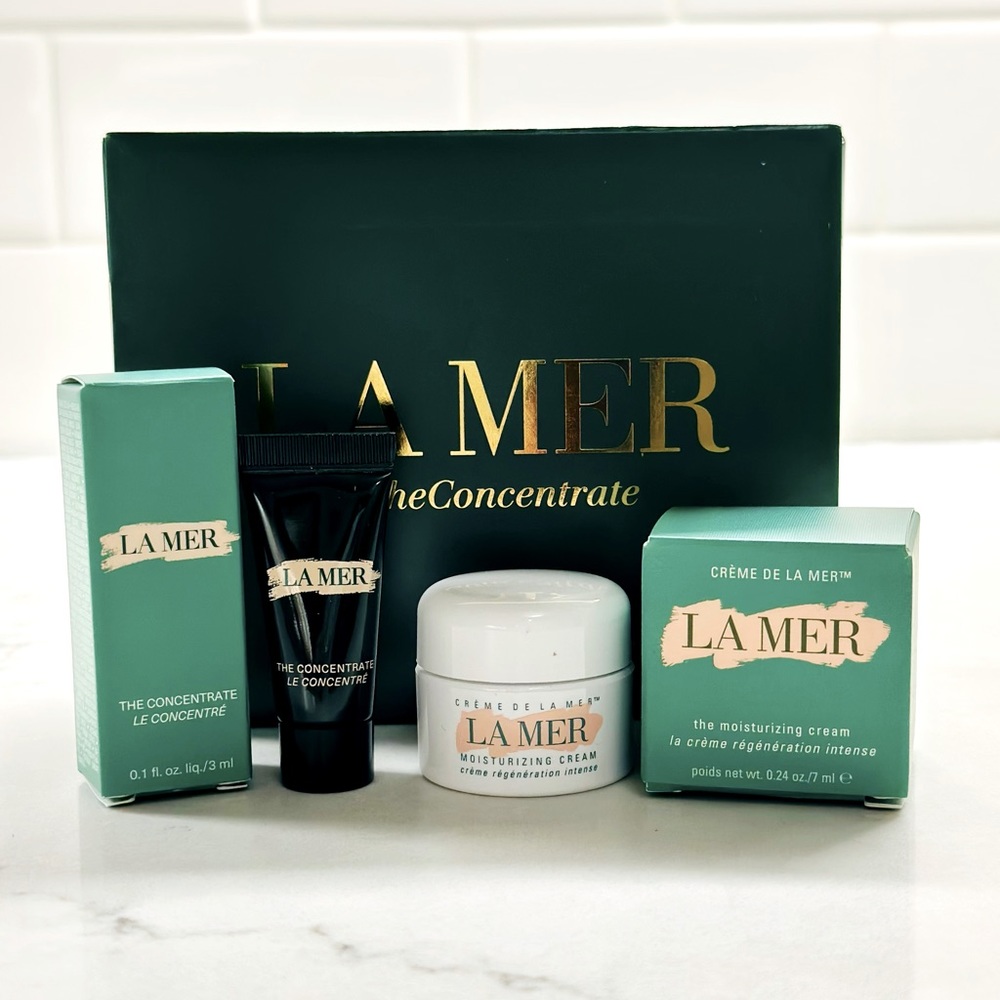 New in Box La Mer Travel Mini Set of 2 Samples - Serum and Moisturizing Lotion